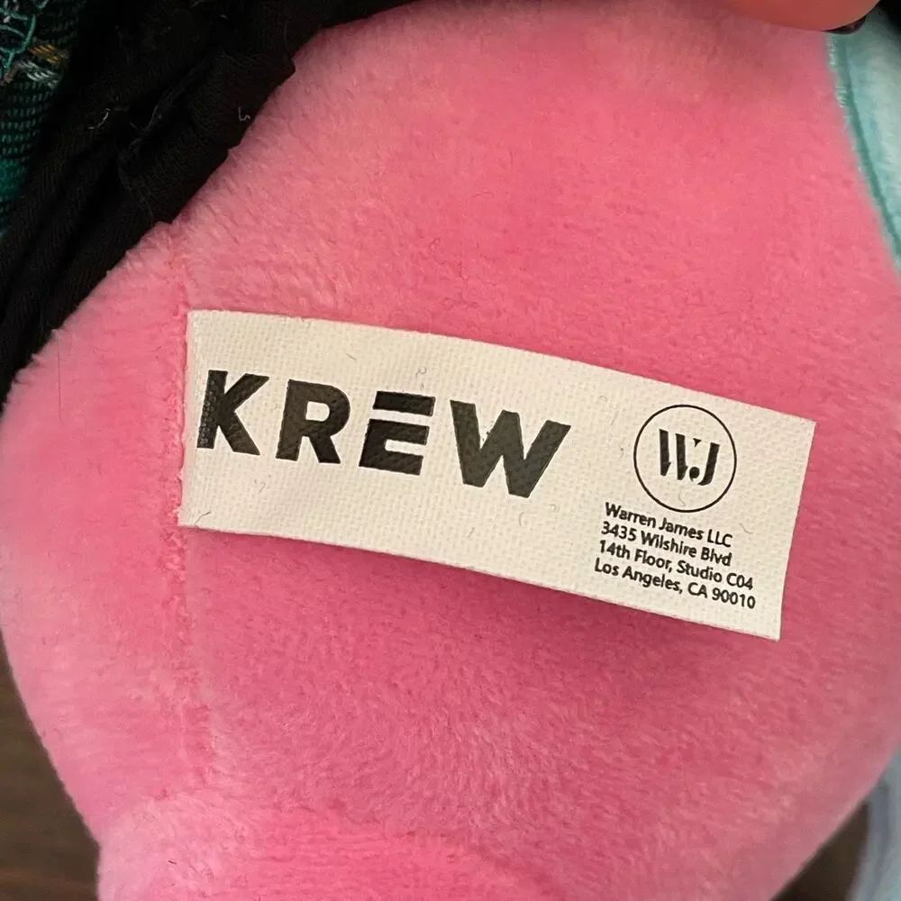Krew District Rainbow Teddy Plush Plaid Outfit Cupcake Pink Stuffed Animal Toy